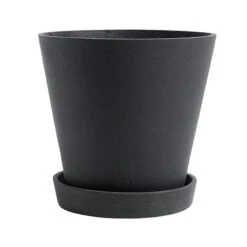 HAY Flowerpot Ruukku Ja Lautanen, XL, Musta