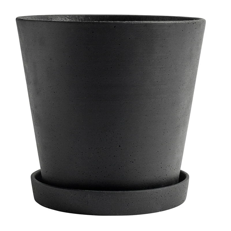 HAY Flowerpot Ruukku Ja Lautanen XXL, Musta 1 HAY Flowerpot Ruukku Ja Lautanen XXL, Musta