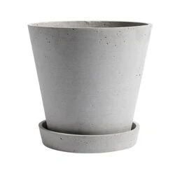HAY Flowerpot Ruukku Ja Lautanen XL, Harmaa