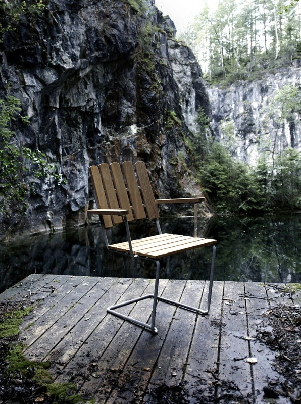 Grythyttan Stålmöbler Nojatuoli A2, Galvanoitu Teräs - öljytty Tammi 5 Grythyttan Stålmöbler Nojatuoli A2, Galvanoitu Teräs - öljytty Tammi - Image 5