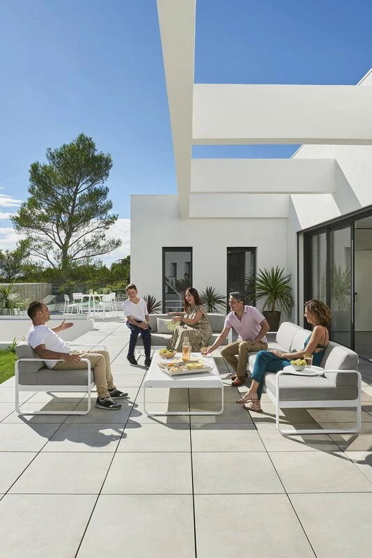 Fermob Bellevie 3-istuttava Sohva, Acapulco Blue - Flannel Grey 3 Fermob Bellevie 3-istuttava Sohva, Acapulco Blue - Flannel Grey - Image 3