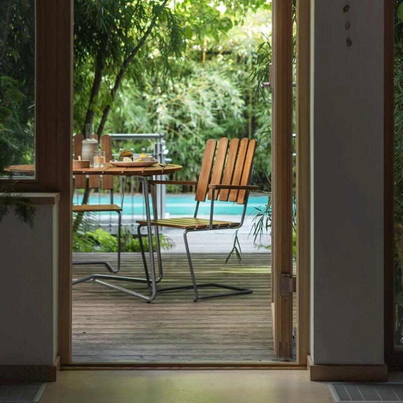 Grythyttan Stålmöbler Pöytä 9A, 120 Cm, Galvanoitu Teräs - Tiikki 3 Grythyttan Stålmöbler Pöytä 9A, 120 Cm, Galvanoitu Teräs - Tiikki - Image 3