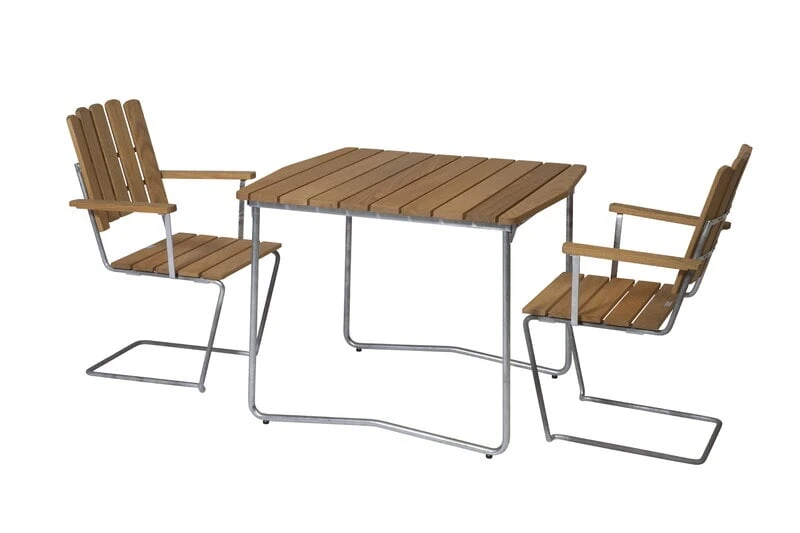 Grythyttan Stålmöbler Nojatuoli A2, Galvanoitu Teräs - öljytty Tammi 4 Grythyttan Stålmöbler Nojatuoli A2, Galvanoitu Teräs - öljytty Tammi - Image 4