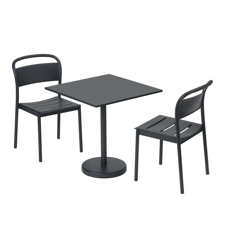 Muuto Linear Steel Café Pöytä, 70 X 70 Cm, Musta 2 Muuto Linear Steel Café Pöytä, 70 X 70 Cm, Musta - Image 2