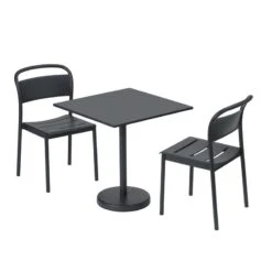 Muuto Linear Steel Tuoli, Musta -Puutarha Unelma Linear steel side chair cafe table 70x70 h73 black Muuto 5000x5000 hi res 150