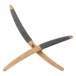 Carl Hansen & Søn MG501 Cuba Outdoor Tuoli, Tiikki - Charcoal 1402 -Puutarha Unelma MG501 teak untreated flatrope charcoal1402 side