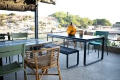 Fermob Bellevie Pöytä, 196 X 90 Cm, Acapulco Blue -Puutarha Unelma banc et table Bellevie mobilier de jardin Fermob