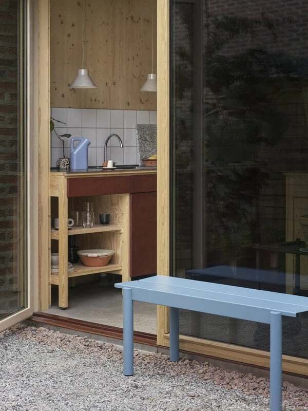 Muuto Linear Steel Penkki, 110 Cm, Vaaleansininen 2 Muuto Linear Steel Penkki, 110 Cm, Vaaleansininen - Image 2